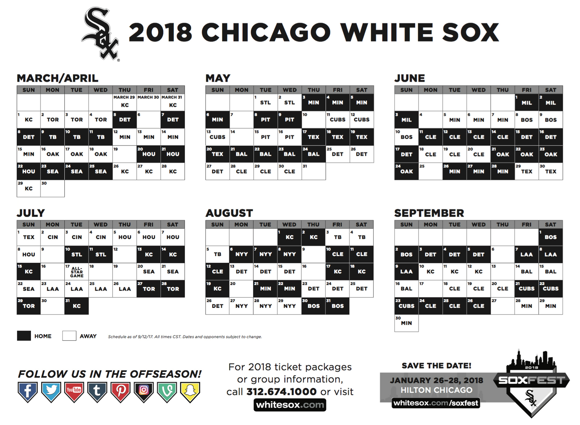 see the 2018 schedules for the cubs and white sox - nbc chicago